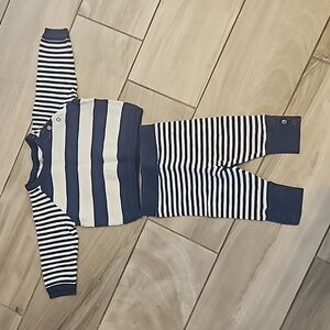 Petit Bateau 2 piece matching set striped knit